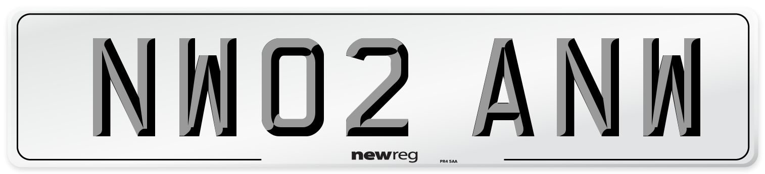 NW02 ANW Number Plate from New Reg